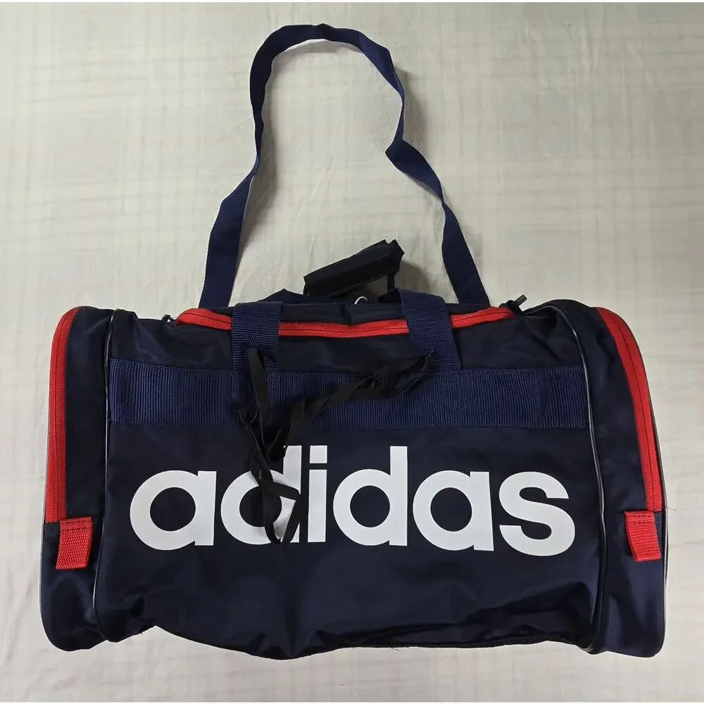 ADIDAS MEDIUM TREFOIL Originals Unisex Santiago Duffel Bag Blue red OS NWT
